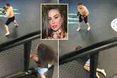 Playboy model left red-faced after face-planting floor trying to meet UFC hero