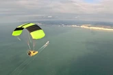 Only Fools and Horses star Del Boy's Reliant Robin soars across the English Channel