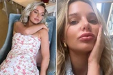 Helen Flanagan flashes endless legs as she lays back in tiny white summer dress