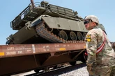Texas military might on show as dozens of tanks readied for transport to Trump's parade