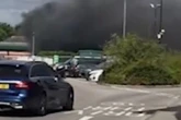 Huge blaze breaks out at Morrisons petrol station as police close off road