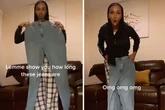 ASOS shopper mortified as new jeans arrive so big they nearly reach her face