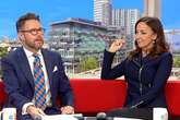 BBC Breakfast's Jon Kay tells Sally Nugent 'bum out' as they squat together on live TV