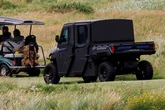 Trump's new armour-plated buggy dubbed Golf Force One after Scottish protests
