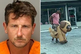 Sex offender in inflatable puppy costume strangles boy on bike who said 'I can't breathe'