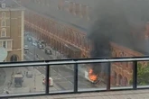 BREAKING 'Explosion' at major UK train station as lorry engulfed in flames in horror pics