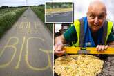 The fed up locals who became pothole artists – from Pot Noodle filler to lewd graffiti