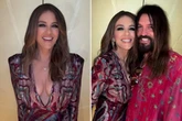 Liz Hurley, 60, wows in daring dress as she kisses Billy Ray Cyrus at Miley's event