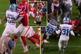 Patrick Mahomes hit by rival in NFL brawl as clash descends into chaos with punches thrown