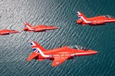 RAF Red Arrows up close as training takes places over small coastal village