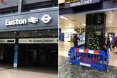 Britain's saddest Christmas tree barricaded behind blue plastic fence