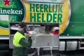 Heineken disaster as stricken lorry spills litres of beer over street making booze river