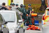 Synagogue stabbing suspect 'shot dead' after 'ramming gates' as bomb disposal arrives
