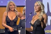 Emma Louise Jones stuns in 'wowzers' dress as guests 'don't know where to look'