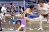 Tiny sumo boy, 16, beats wrestler more than twice his size and age in stunning video