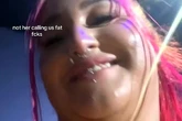 Moment woman squares up to Bonnie Blue as adult star says 'get out you fat f***'
