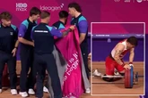 Commonwealth Games star collapses as medics rush to his side and hold up towel