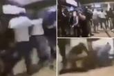Video shows 300 hooligans in brutal train station brawl as cops injured in chaos