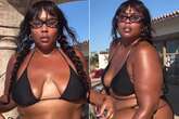 Lizzo looking slimmer than ever as she sends fans wild in skimpy string bikini