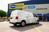 White vans transformed into England artwork as Three Lions launch World Cup bid