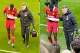 Liverpool suffer more injury woes as star limps off in a makeshift sling against Brighton