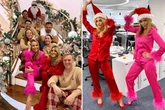 Amanda Holden and Ashley Roberts strip to sexy silk pyjamas for Christmas snap