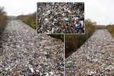 Britain's biggest ever fly tip revealed with 500ft long pile of waste dumped in one go