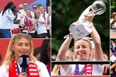 Chloe Kelly drops f-bomb in front of 65,000 partying Lioness fans outside royal palace