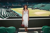 Iconic Chanel model stuns during private Wimbledon centre court photo shoot