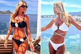 Christine McGuinness flashes underboob in bikini help up by luck as fans left sweating