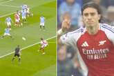 Arsenal fans joke Riccardo Calafiori 'isn't just good looks' after wondergoal against City