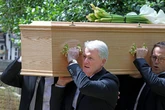 Mark Hughes carries son's coffin at funeral as football legends pay tribute