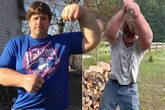 Real-life Wreck-It Ralph shows strength as log chopping in look easy in viral video