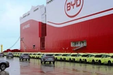Chinese firm BYD launches 16-storey ship with 9,000 cars to boost electric car exports