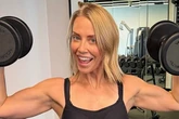 Channel 4 beauty flexes eye-popping muscles in teeny sports bra and leggings