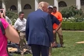 Donald Trump health fears surge as 'catheter' spotted during White House event
