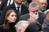 Wayne Rooney wipes away tears alongside wife Coleen at Ricky Hatton's funeral
