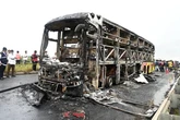 'Luxury' coach erupts in flames after motorbike crash with passengers 'burning alive'