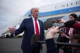 Donald Trump butt of jokes for bizarre three word rant as he lands in Scotland