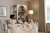 Dunelm's snug bubble fleece throw 'covers a three-seater sofa'
