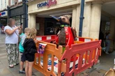 Shameless thug filmed on CCTV attacking Midland charity's penguin statues