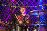 Moment Midland drummer performs with motorbikes zooming past at 40mph