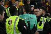 Wolves star Jose Sa in heated exchange with supporter during Molineux chaos