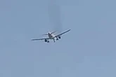 Moment plane 'explodes' into flames shortly after takeoff as huge boom heard