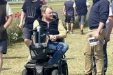 Kaleb Cooper from Clarkson's Farm seen on mobility scooter after leg injury
