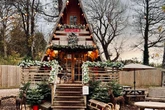 The gorgeous bakery decorated like the North Pole where children can send letters to Santa