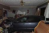 Dramatic moment car smashes through Midlands living room while family are inside