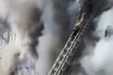 Dramatic moment man pulled out of burning flat near Villa Park