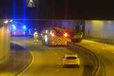 Car overturns in A456 Quinton Expressway underpass as two rushed to hospital