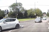 Moment Seat Leon dives wrong way on Birmingham roundabout